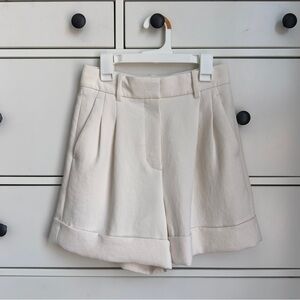 Wilfred Cream Bermuda Shorts with Tailored Pleats